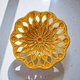 Large openwork majolica fruit bowl in earthenware.