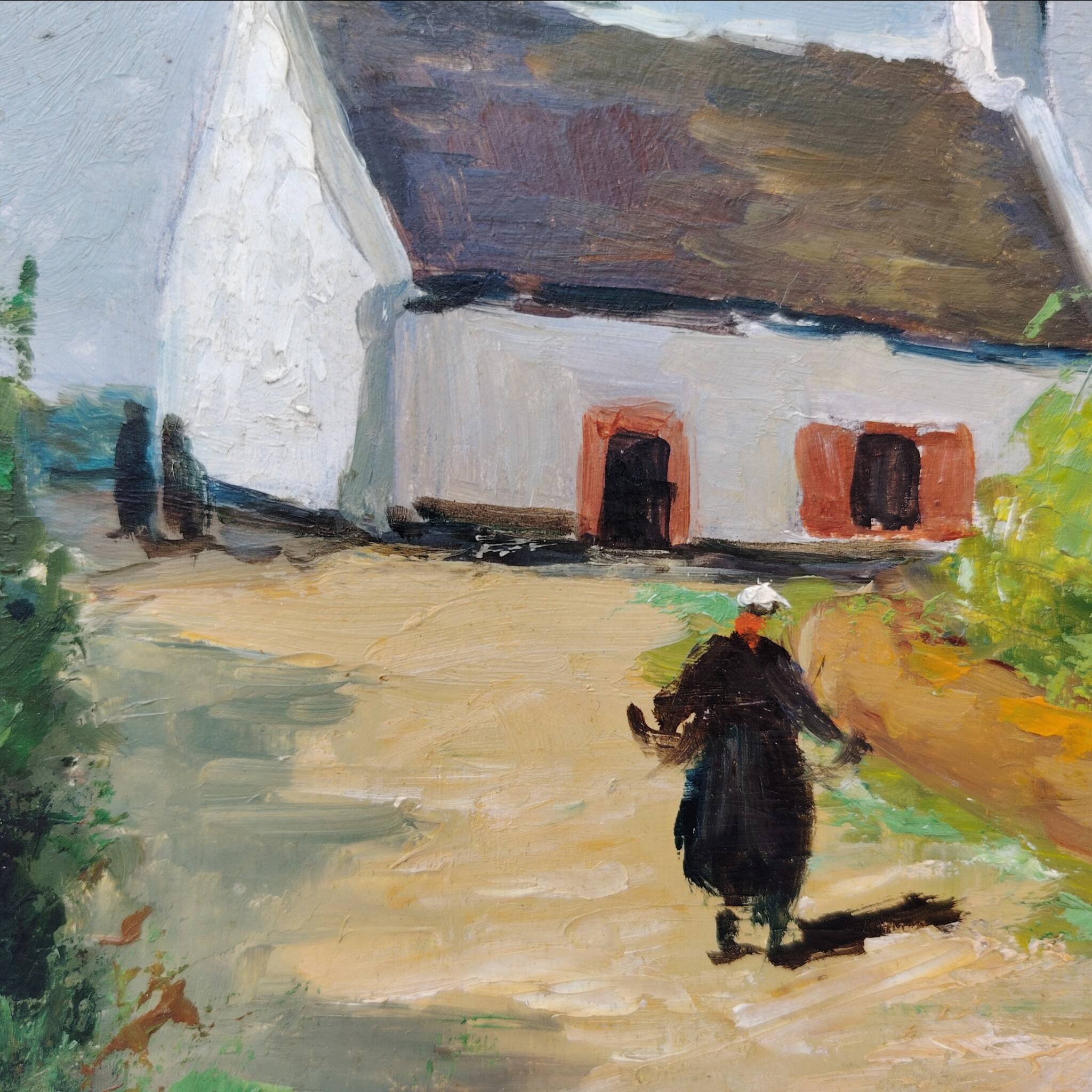 Oil on panel, Breton house, decoration