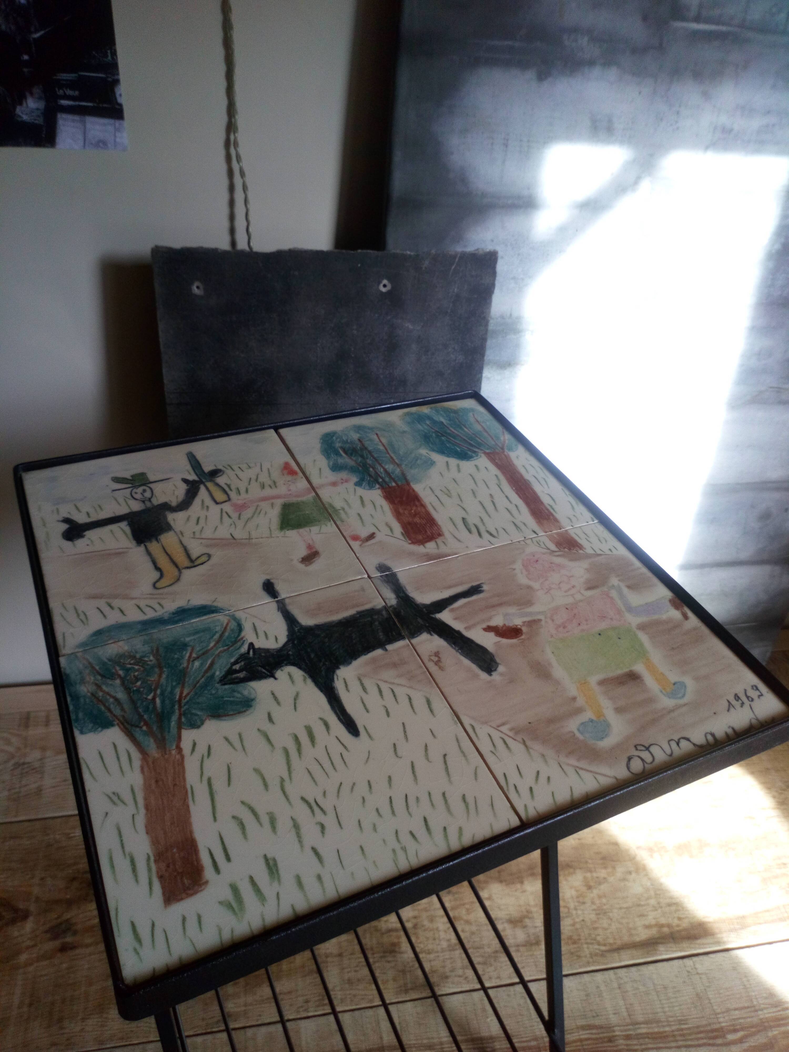 50s metal side table