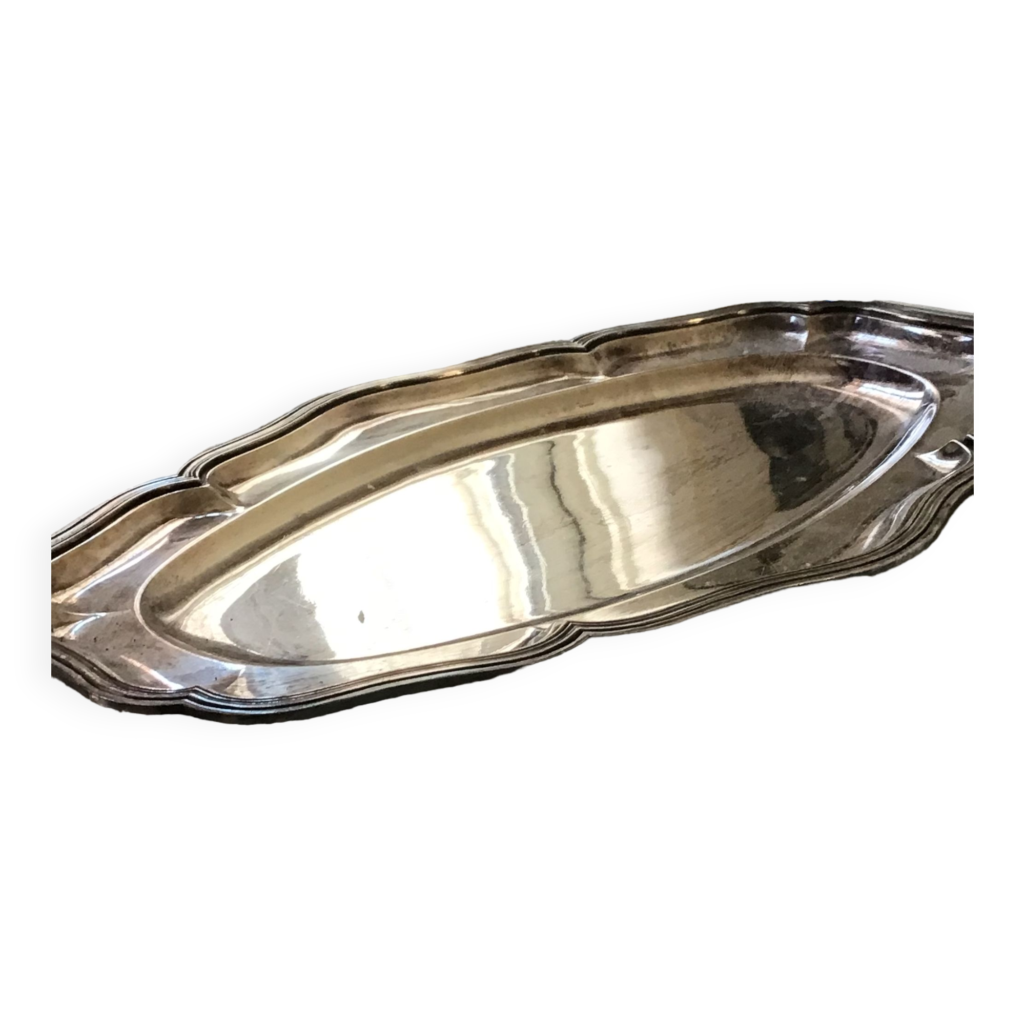 Large silver tray with hallmark