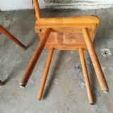 Pair of solid wood bistro chairs