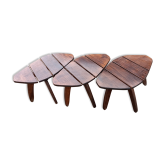 Set de trois table basse vintage