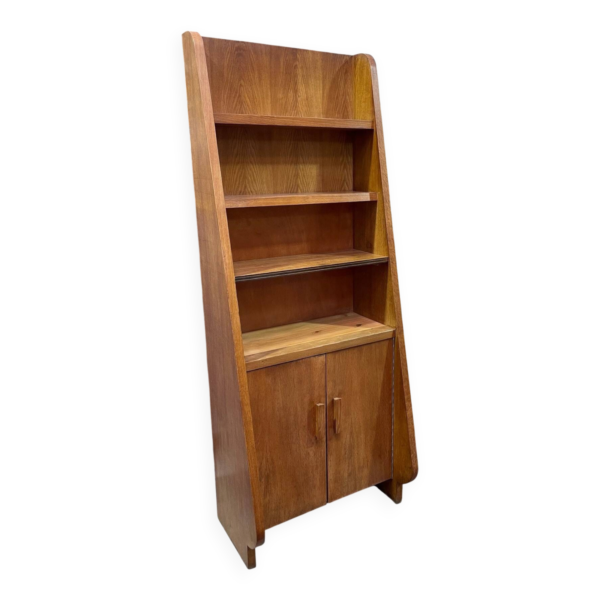 Vintage oak library designed in the 1950s.