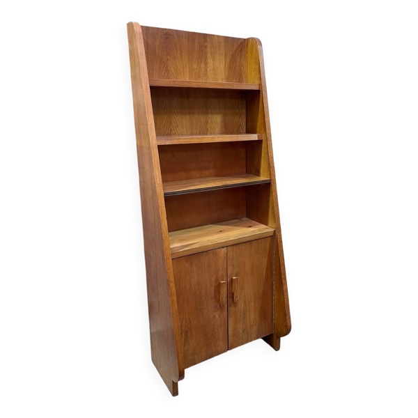 Bibliothèque vintage en chêne design des années 50