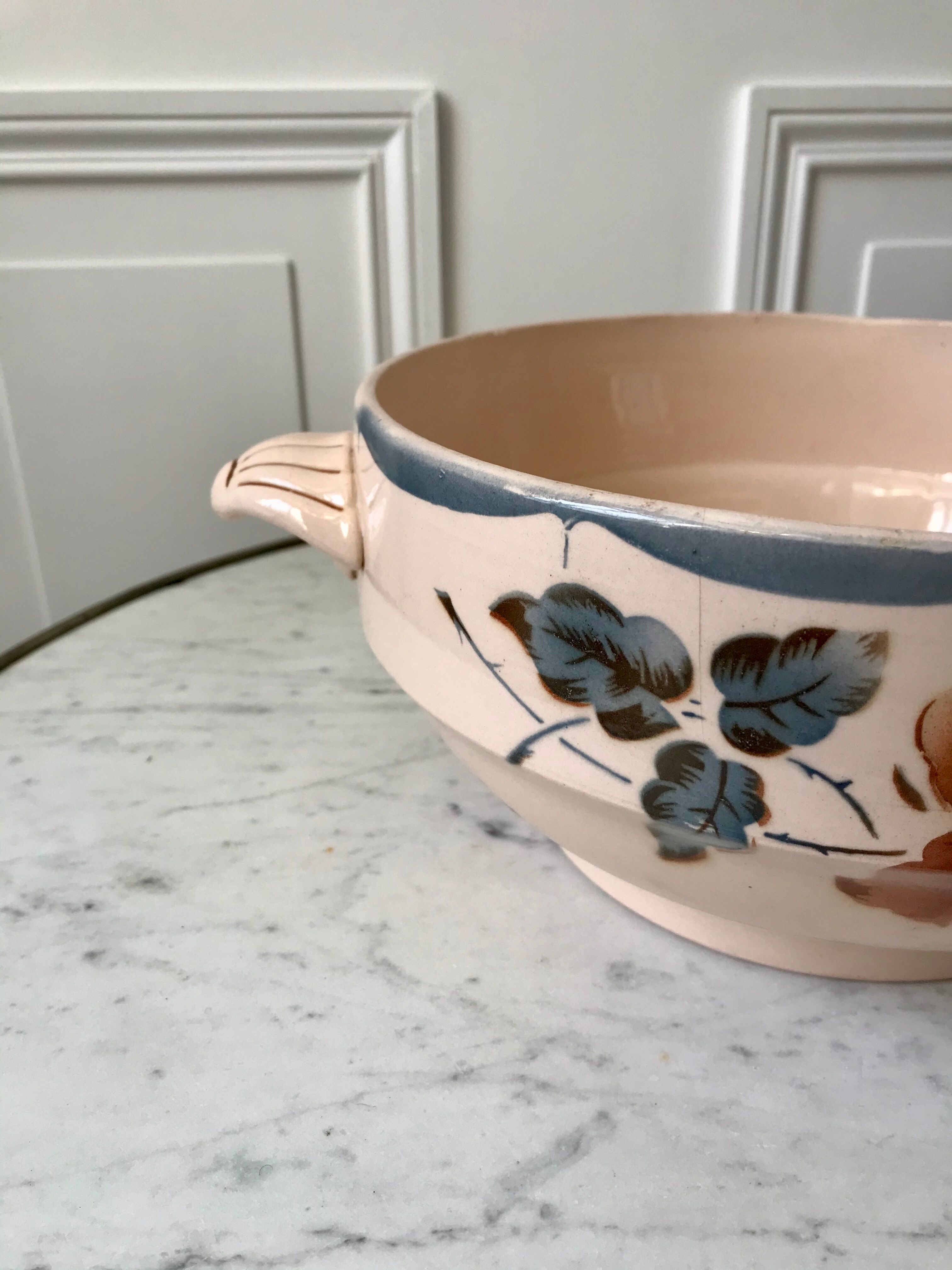 Eared salad bowl digoin sarrreguemines 30s-40s