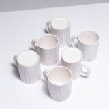 Set of 6 porcelain mugs, fasold & stauch, 1960s