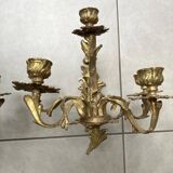 Pair of 5-light gold wall candlesticks