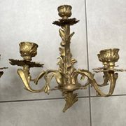 Pair of 5-light gold wall candlesticks
