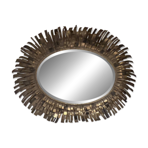 Grand miroir ovale soleil