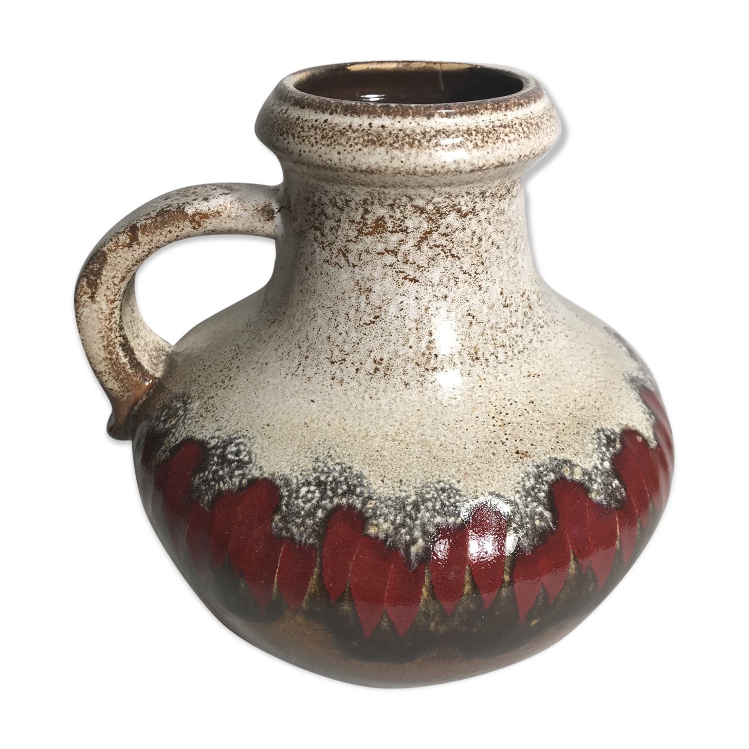 Old Scheurich glazed ceramic jug, 70's