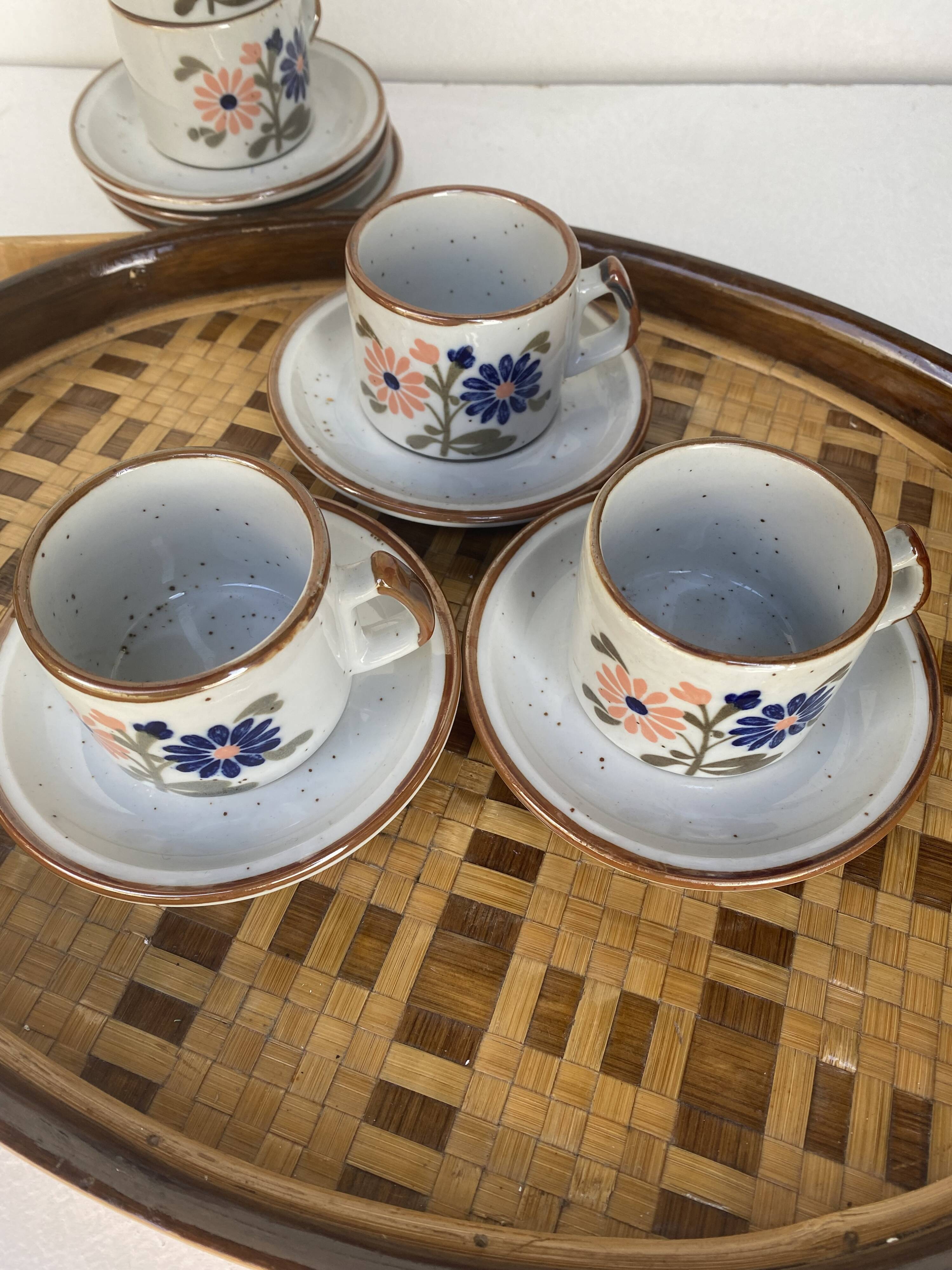 Vintage sandstone coffee cups