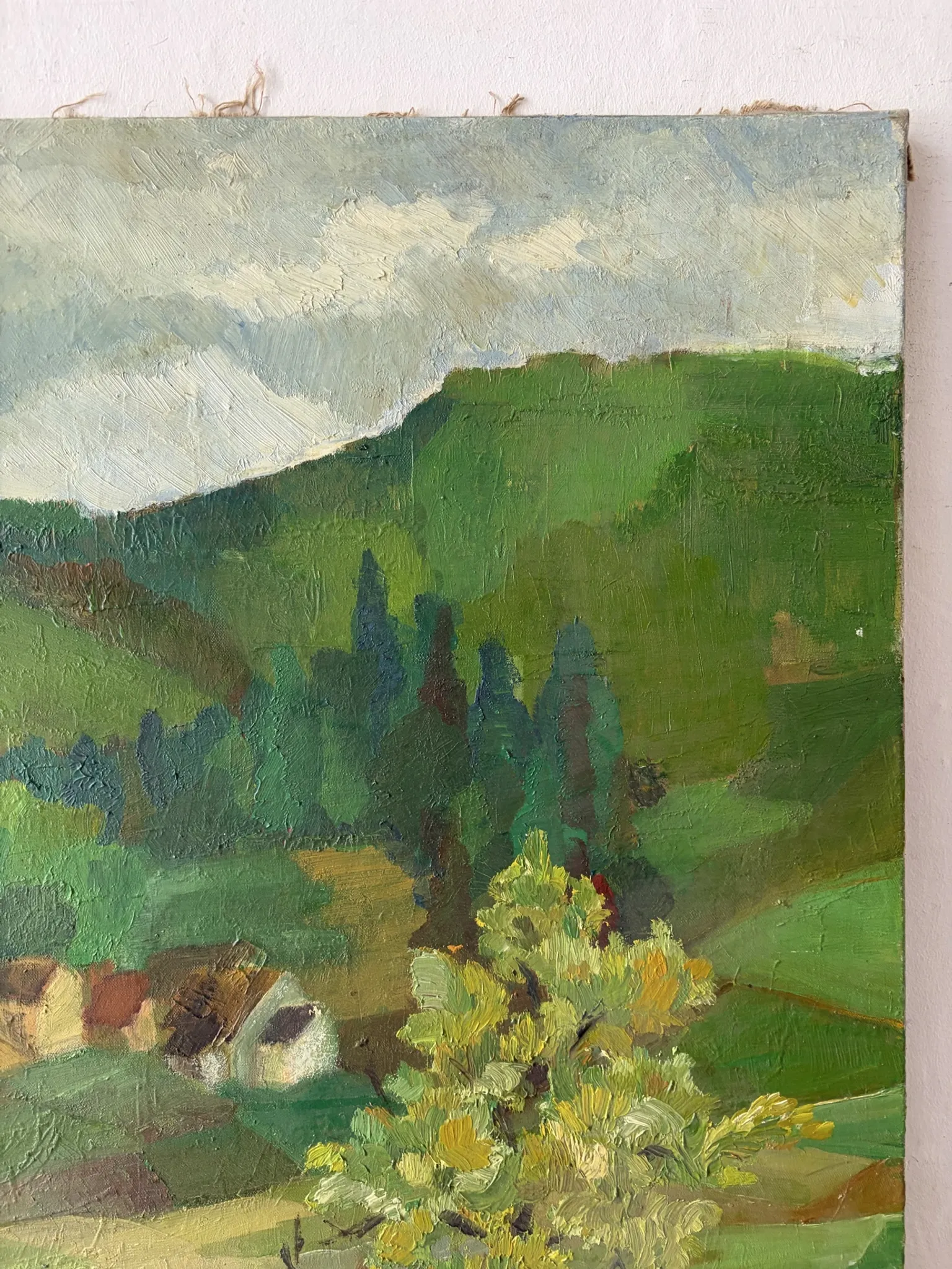 Lush landscape, oil on canvas signed F Courme