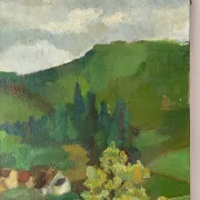 Lush landscape, oil on canvas signed F Courme