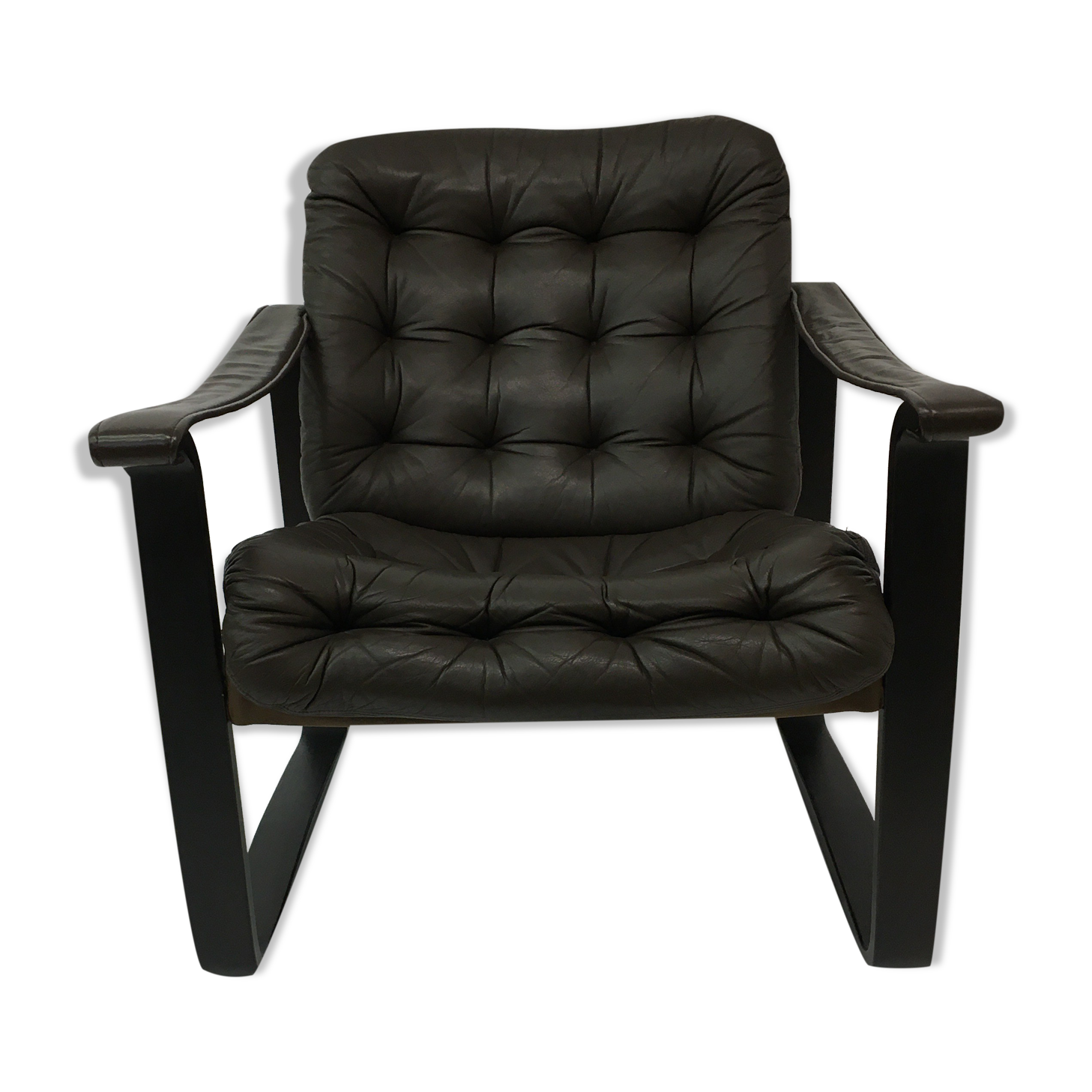 Mid-century safari lounge chair design by Oy Bj Dahlqvist ab, Finland, 1970s