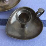 Set of 2 brass candle holders