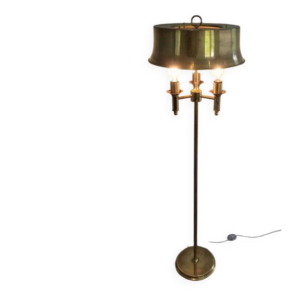 Lampe de parquet en laiton à abat-jour en laiton attribué à Maison Charles — Beyit