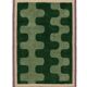 Tapis vert ondulé en laine Beni Ourain, 150/250cm