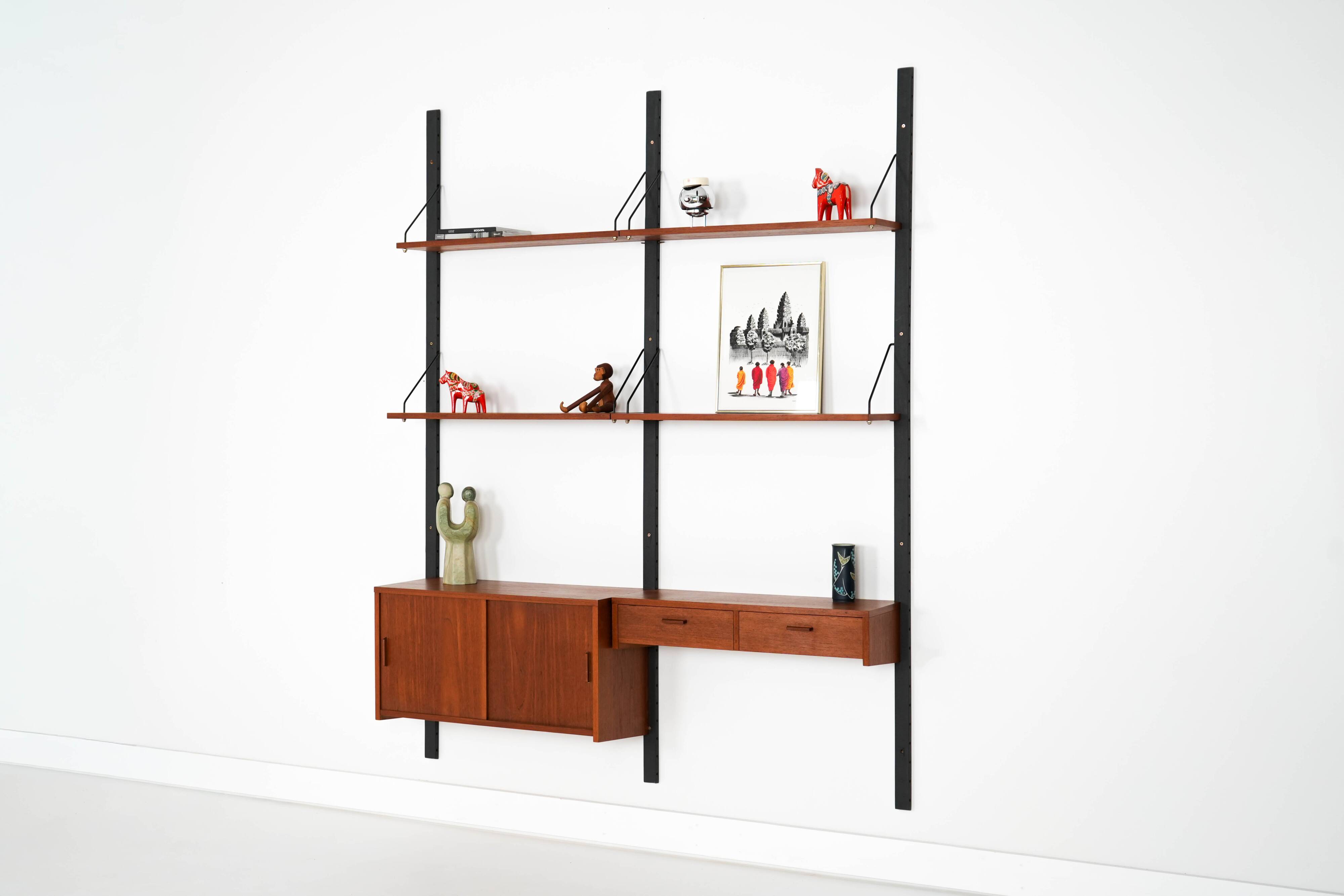 Teak shelving unit, Danish design, 1960s, production: Denmark