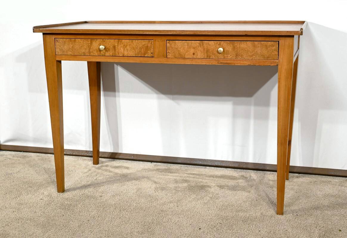 Desk Table in Ash, Mahogany and Cherry, Directoire Style – Mid-19th Century