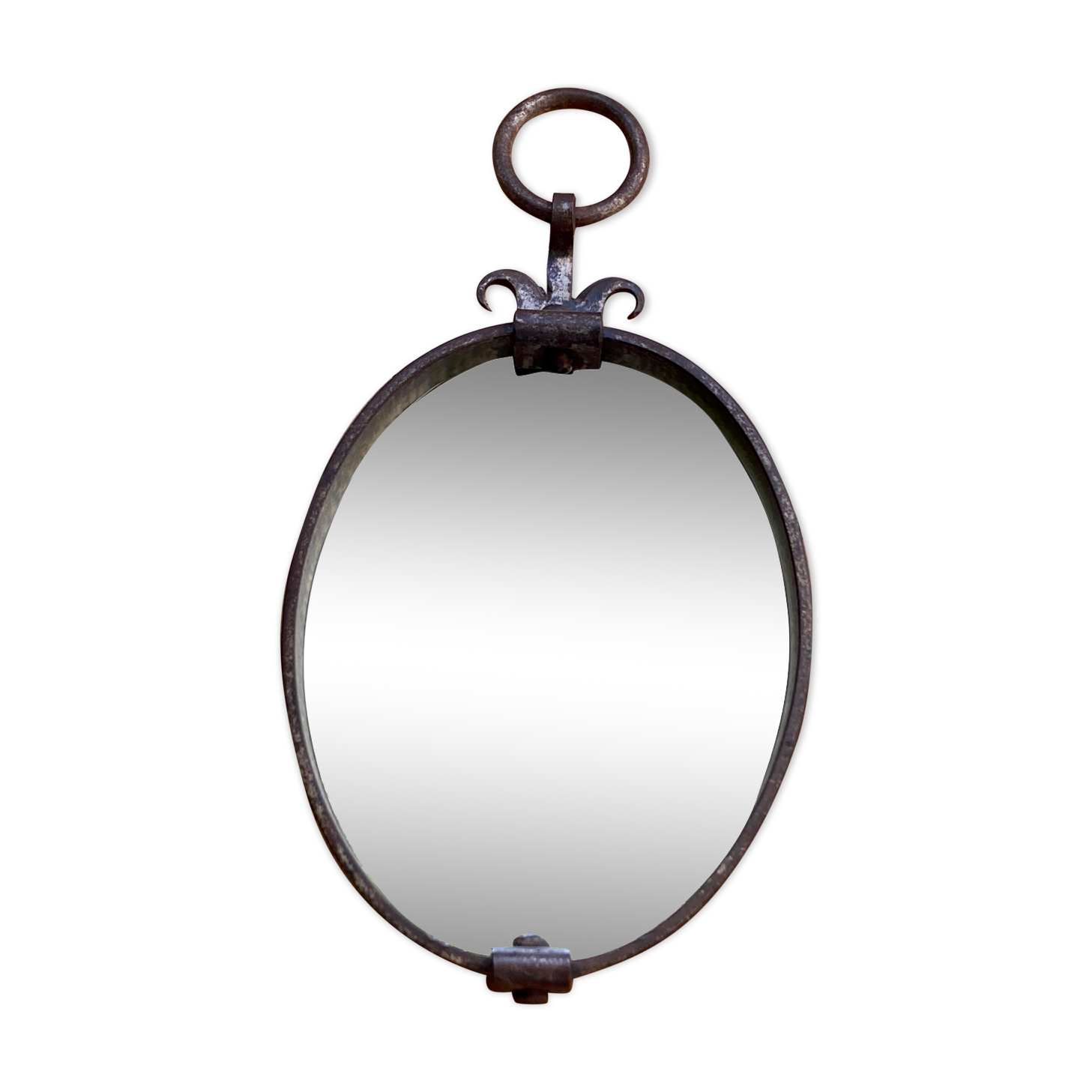 Brutally wrought iron vintage mirror