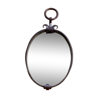 Brutally wrought iron vintage mirror