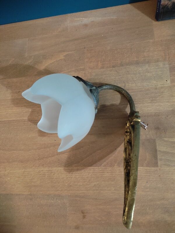 Wall lamp art deco bronze tulip glass paste dp 122365