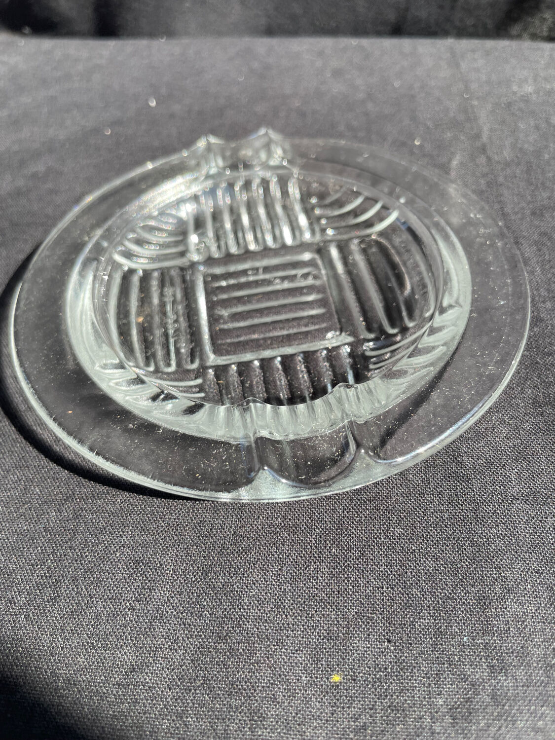2 art deco glass ashtrays