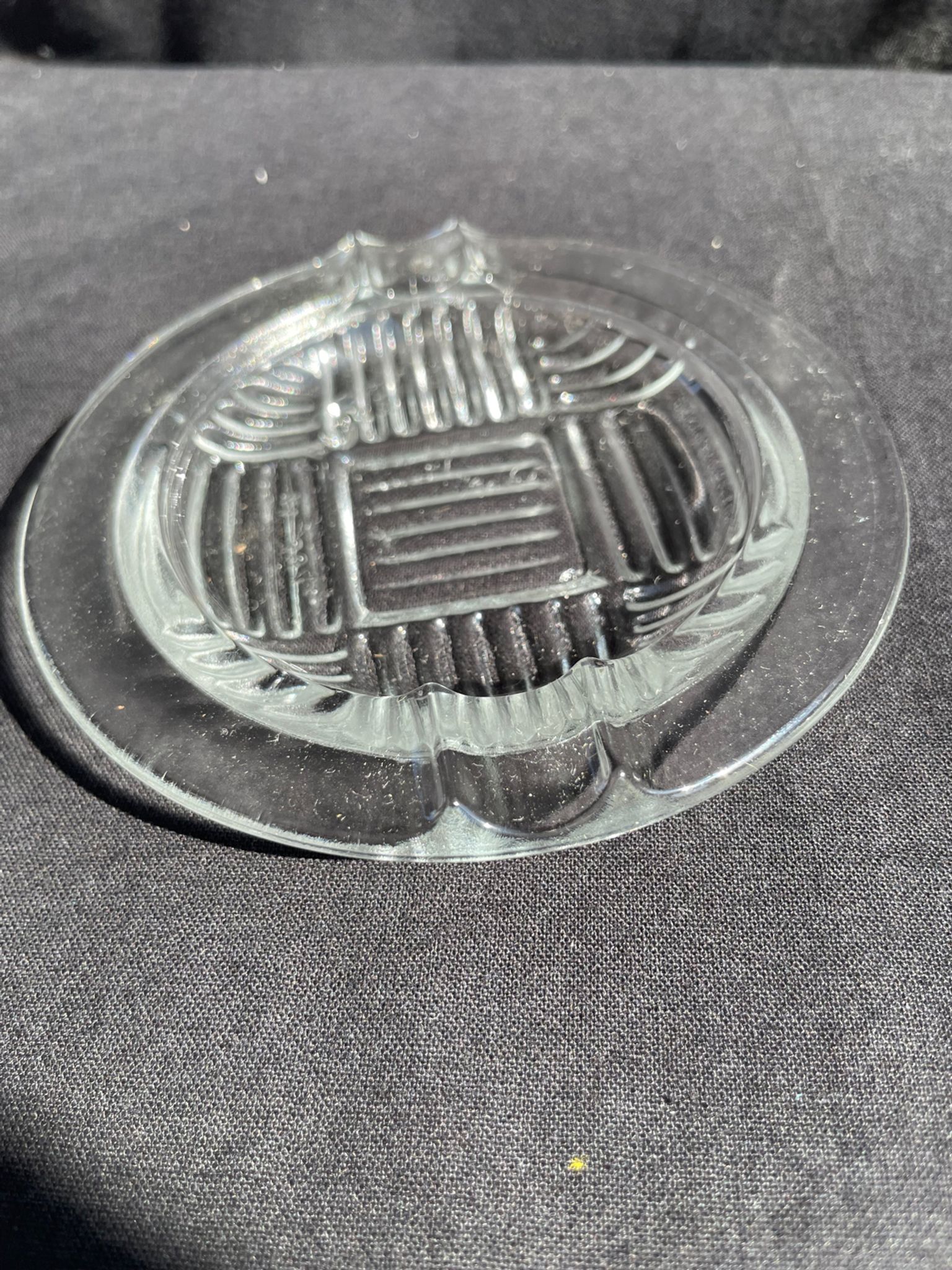 2 cendriers art déco verre