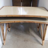 Bureau rotin vintage