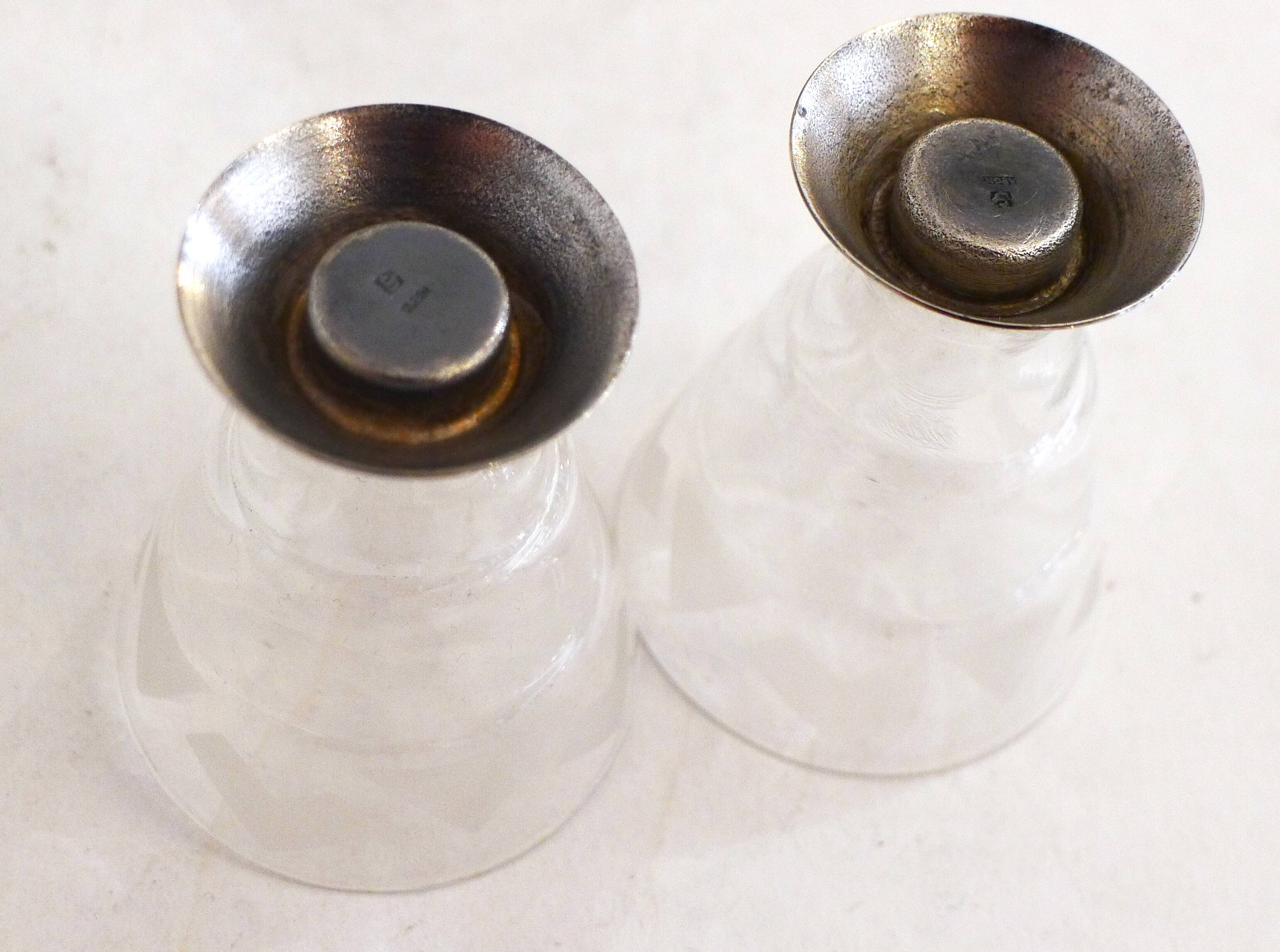 Art Deco liqueur set, glass & silver-plated metal ARGIT