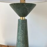 Paire de pieds de lampe en marbre vert