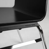 21th Century black design chair with wooden seat, Belgium