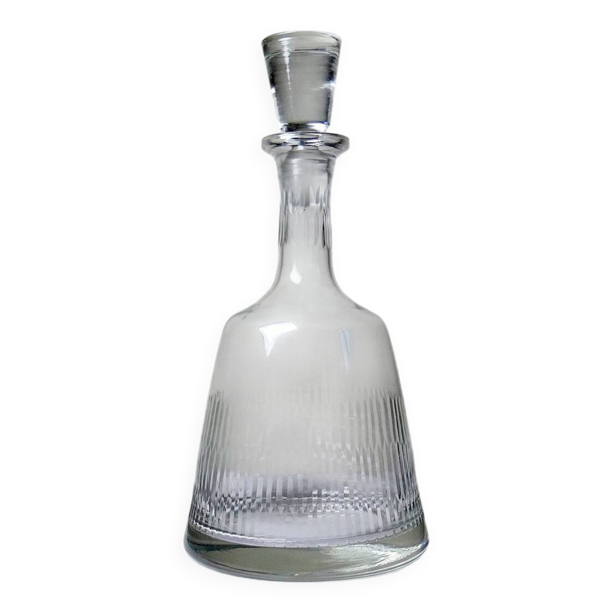 Large vintage/antique chic cut glass decanter/wine carafe