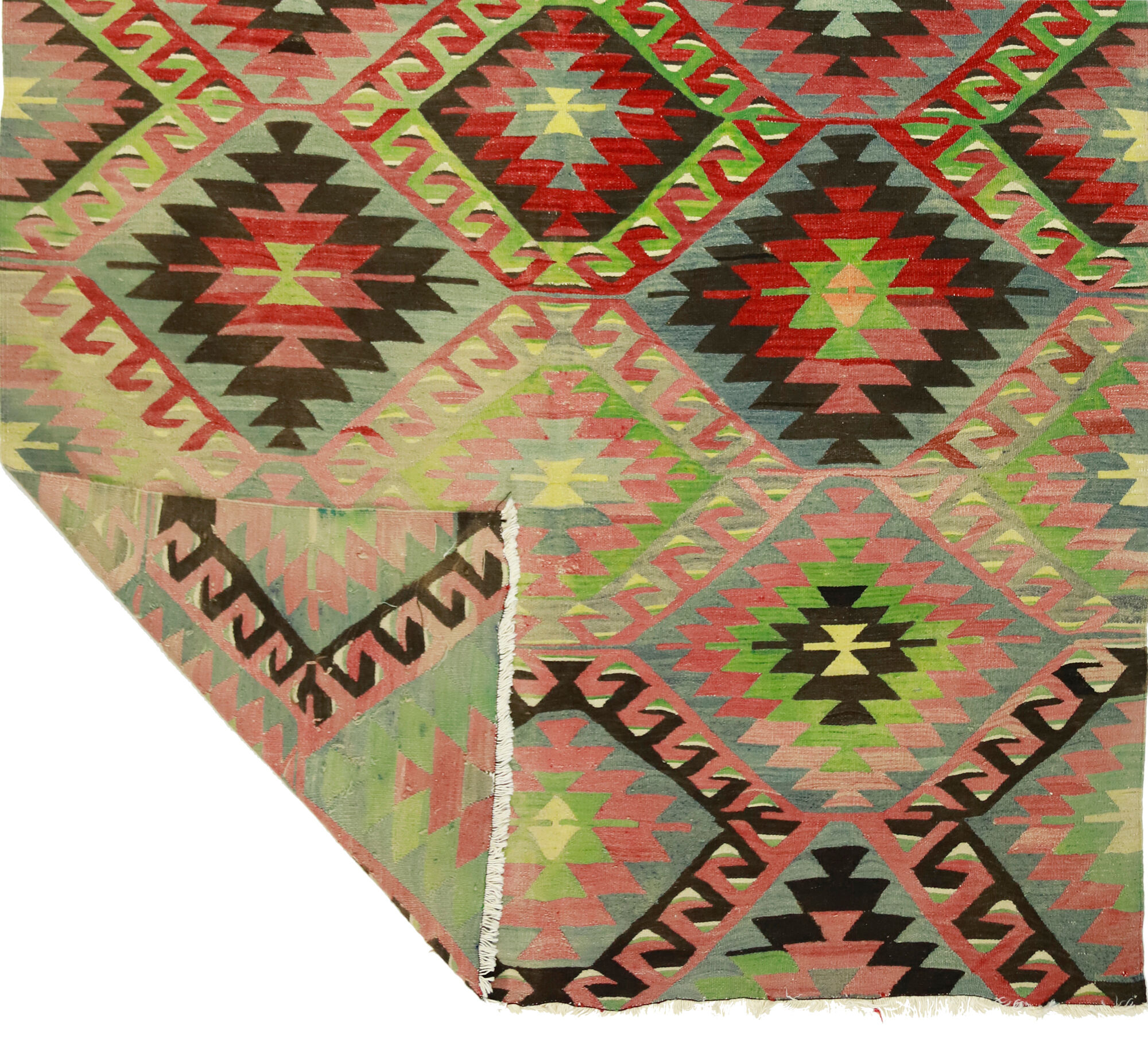 Anatolian handmade kilim rug 284 cm x 178 cm