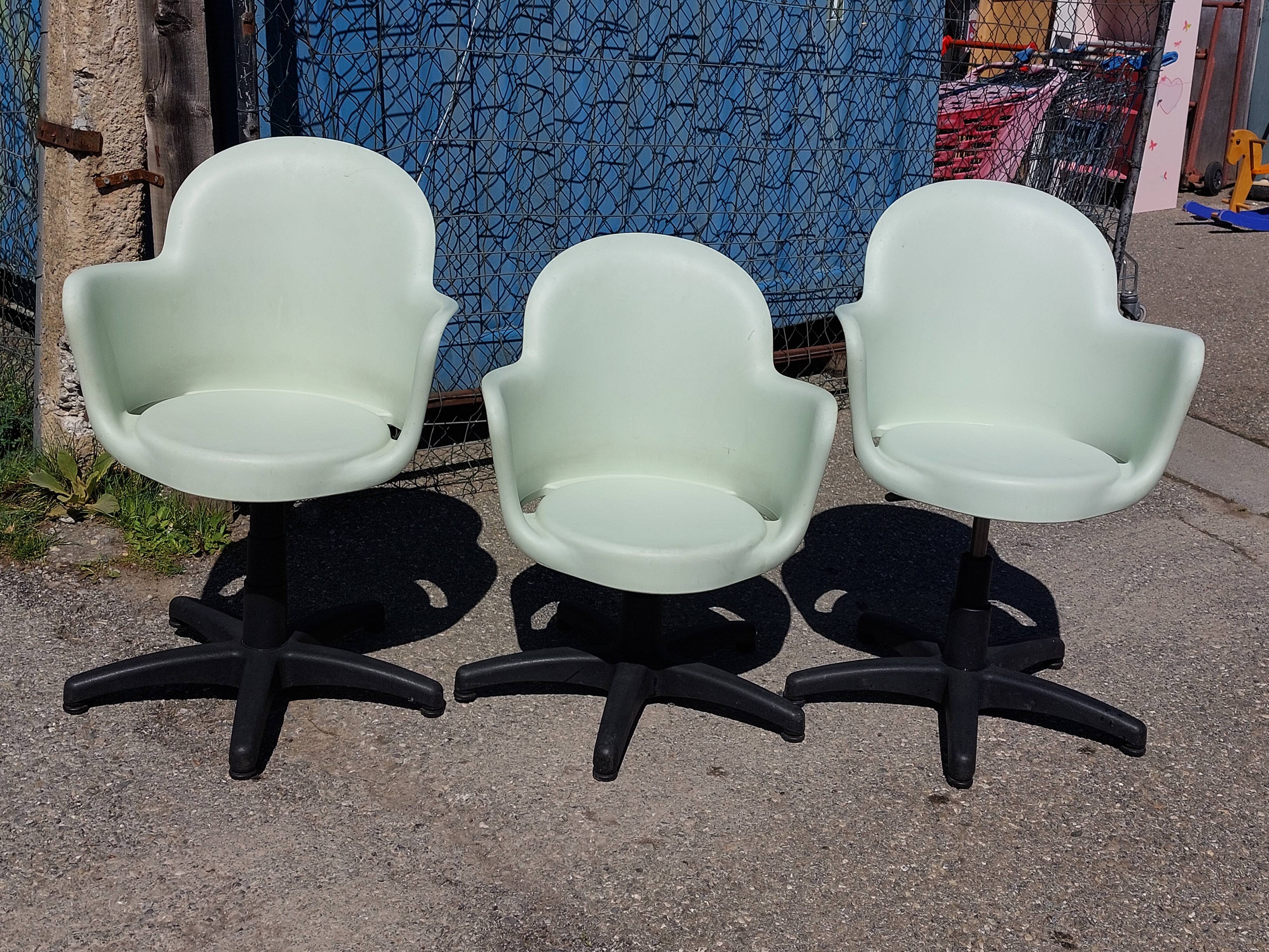 3 Gogo office chairs – Marcello Ziliani for Sintesi – Italy 1980s