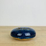 Blue ceramic flower spike ball vase, 7 soleils workshop