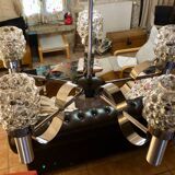 Chandelier with glassware Helena Tynell 1970