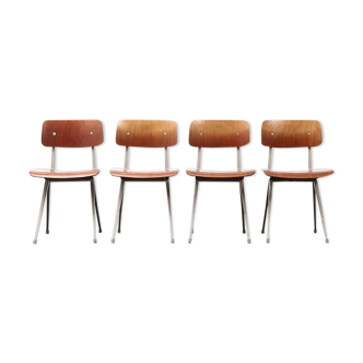 Set of 4 Result chairs 1st Edition by Friso Kramer for Ahrend de Cirkel 1958