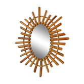 Mirror sun oval rattan