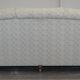 Howard & Sons canapé with feather cushions and ticking fabric, Victorian style.