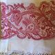 Red and white square sheet 140x140 and 6 towels