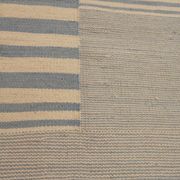 Blue cream wool kilim handwoven modern kilim flat-weave area rug-205x283cm