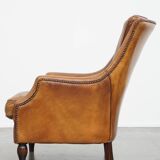 Vintage Armchair Made of Sheepskin Leather