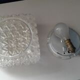 Square glass ceiling lamp vintage