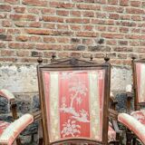 Suite Of Six Armchairs In Natural Wood From Louis XVI XVIII Eme Century