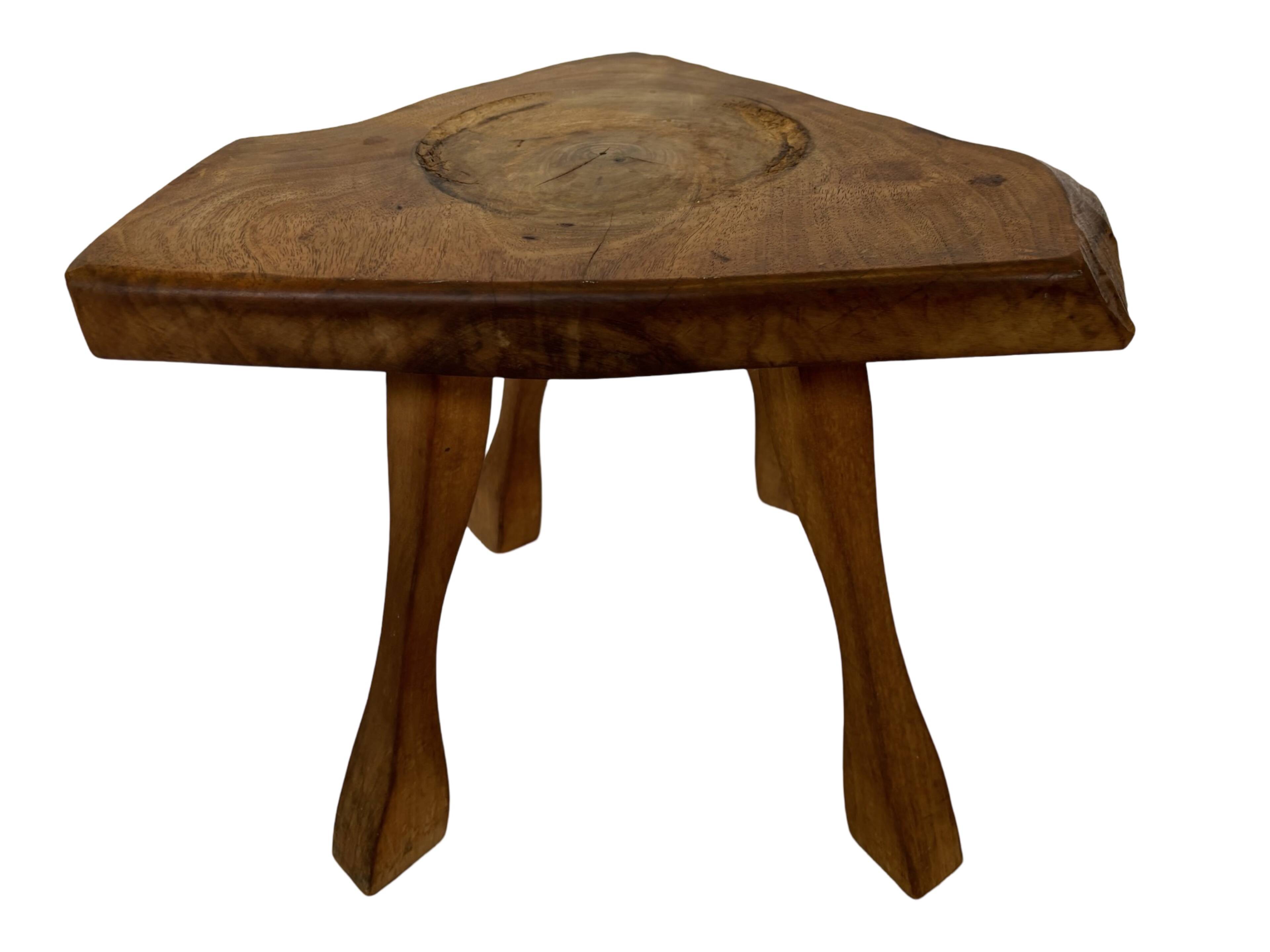 Vintage wooden side table  natural design small table