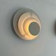 Pair of geometric vintage wall lamps, white lacquered metal, Germany 1970