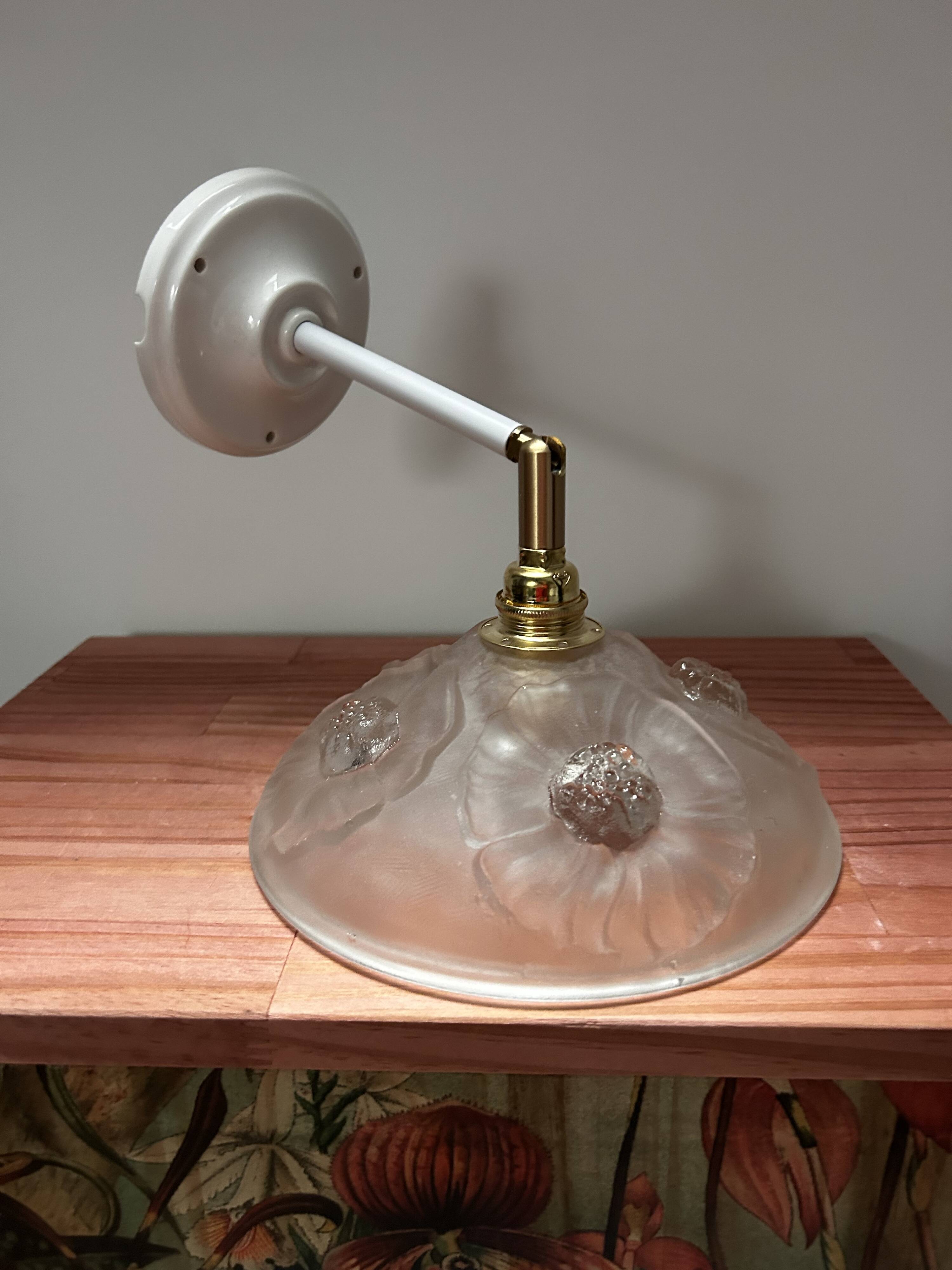 Art Deco Flower Globe Tilting Wall Light