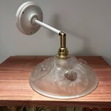 Applique murale inclinable globe fleurs Art Déco