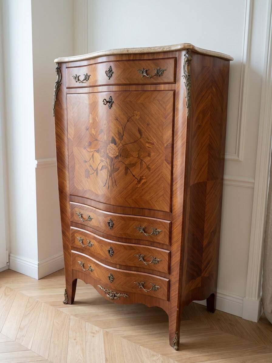 Louis XV secretary in rosewood